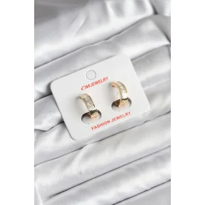 14K Gold Renk Kaplama CM Kadın Küpe