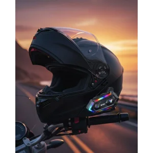 16 Mod RGB Işıklı Motosiklet Intercom Çift Telefon Destekli