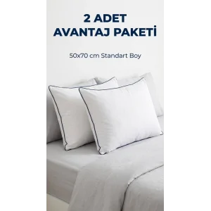 2 Adet Anti-Alerjik Nano Jel Yastık 50x70 Yıkanabilir Pamuk