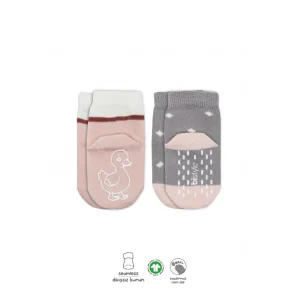 2Li Hayvan Figür Kaymaz Kız Soket Çorap 10120 Gri