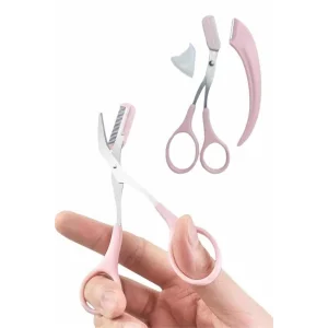 2li Kaş Bakım Seti Taraklı Kaş Makası Ve Kaş Usturası Kaş Şekillendirici