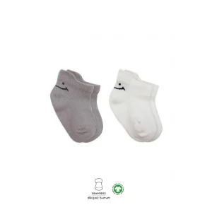 2Li Sneakers Smile Penye Çorap 20106 Gri Ekru