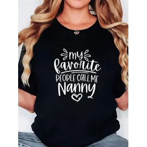 Kadın  Penye Compack Baskılı  Bisiklet Yaka Kısa Kol T-shirt - Siyah