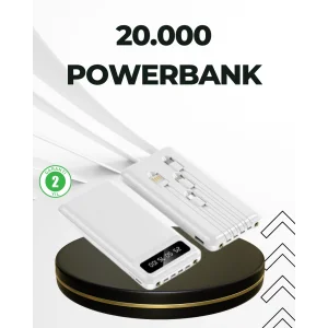 20.000mAh Taşınabilir Powerbank PD Teknolojili Çift USB Çıkışlı