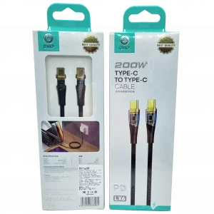 200W Type-c to Type-c Hasırlı Şarj Kablosu Dvıp LX6