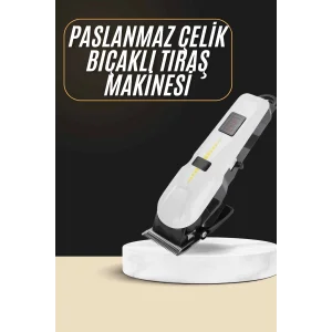 2025 Model Şarjlı Dijital Saç Sakal Tıraş Makinesi Islak Kuru Kullanıma Uygun