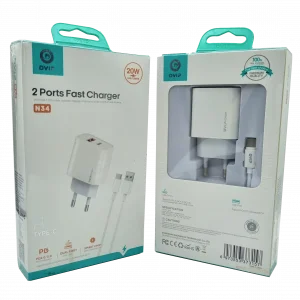 20W + 18W PD Çift Girişli Şarj Seti Usb Type-C DVIP N34