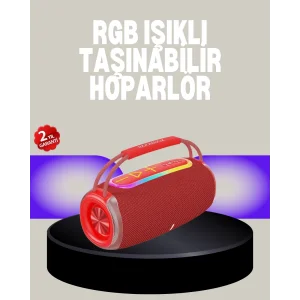 20W Kablosuz Bluetooth Hoparlör RGB Işık Efektli USB/SD/AUX Destekli