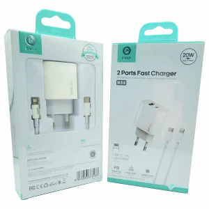 20W PD Çift Girişli Şarj Seti Type-C To Lighning DVIP N35