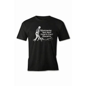 24 Kasım Öğretmenler Baskılı T-shirt - Siyah