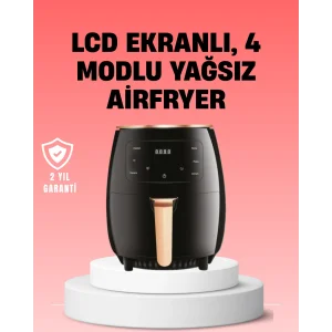 2400W Güçlü Airfryer 6L Yağsız Sağlıklı Pişirici LCD Dokunmatik