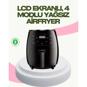 2400W Güçlü Airfryer 6L Yapışmaz Hazne Bulaşık Makinesi Uyumlu