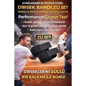 2li Set Ortopedik Epikondilit Bandı Sporcu Golfçü Tenisçi Dirseği Bandajı Sağ Sol Uyumlu Standart
