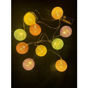 2m 10lu Işıklı Renkli Top Dekoratif Süs Pilli Mz-312