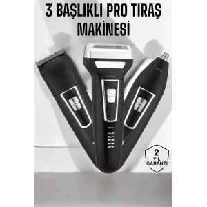 3 Başlıklı Profesyonel Tıraş Makinesi