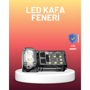3 Fonksiyonlu LED Far El Feneri Çalışma Lambası Uzun Pil Ömürlü