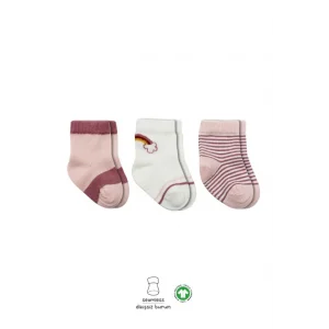 3Lü Penye Rainbow Soket Çorap BS10113 Pudra