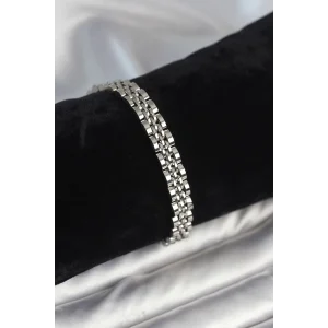 316L Çelik 7 mm Kalınlıkta Gümüş Renkli Erkek Bileklik