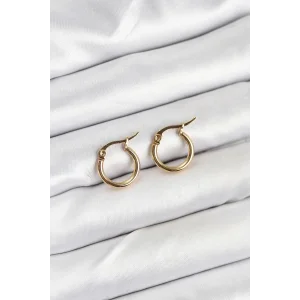 316L Çelik Gold Renk 12 mm Halka Kadın Küpe