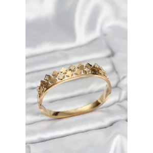 316L Çelik Gold Renk Minimal Yoncalı Kadın Kelepçe Bileklik