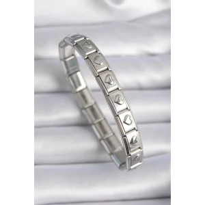 316L Çelik Gümüş Renk Kalp İşleme Nomination Charm Bileklik