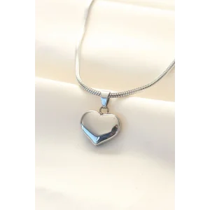 316L Çelik Gümüş Renk Kalp Kolye