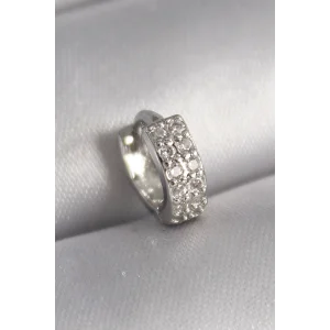 316L Çelik Gümüş Renk Zirkon Taşlı Tragus Piercing