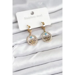 316L Çelik Halka Kelebek Kadın Küpe