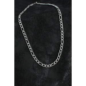 316L Çelik Kalın Figaro Zincir Model Gümüş Renk Erkek Kolye