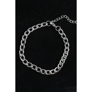 316L Çelik Kalın Klasik Model Gümüş Renk Erkek Bileklik