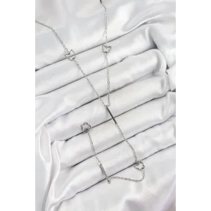 316L Çelik Kelebek Figürlü Y Model Gümüş Renk Kadın Kolye