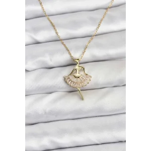 316L Çelik Zincir Gold Renk Balerin Model Kadın Kolye