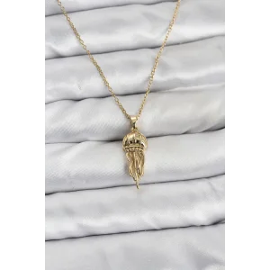 316L Çelik Zincir Gold Renk Deniz Anası Model Zirkon Taşlı Kadın Kolye