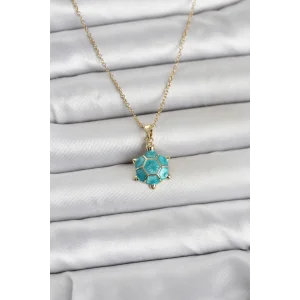 316L Çelik Zincir Gold Renk Kaplumbağa Model Kadın Kolye