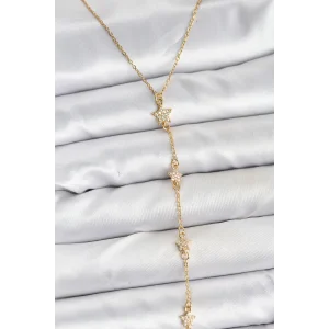 316L Çelik Zincir Gold Renkli Yıldız Model Kadın Y Kolye