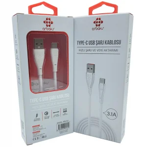 3.1A TYPE-C Şarj Kablosu Arbaks ARB-51