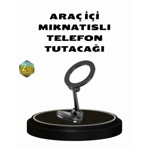 360° Dönebilen Katlanır Manyetik Araç Telefon Tutucu – MagSafe Uyumlu, Kompakt ve Şık Tasarım