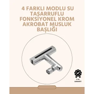 360° Dönüşlü Su Akışı Başlığı | 4ü 1 Arada Kullanım