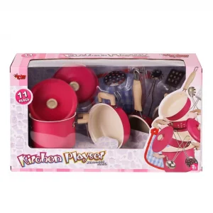 3815-6A Tencere 11 Parça Pembe -Vardem Oyuncak