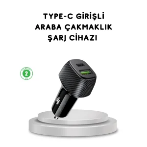 38W Araç Şarj Cihazı Type-C PD USB Hızlı Şarj Çift Port
