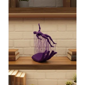 3D El Formlu İnsan Figürü Mor Özgün Sanat Biblosu 12x18 cm