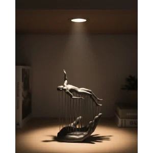 3D El İnsan Figürü Gri Soyut Modern Dekoratif Biblo