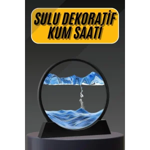 3D Led Işıklı Kum Saati Gece Lambası Hareketli Sulu Kum Saati Dekoratif