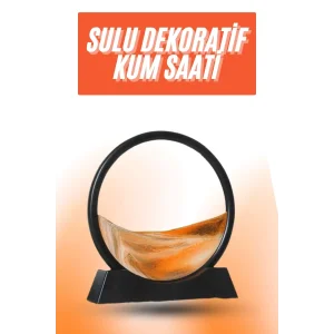 3D LED Işıklı Kum Saati Gece Lambası Hareketli Sulu Kum Saati Orta Boy