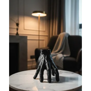 3D Modern Siyah El Heykeli 27x22 cm Konsol ve Raf Üstü Dekor