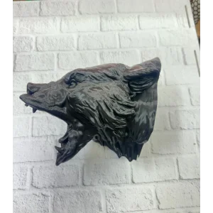 3D Siyah Ayı Başı Duvar Dekoru Modern Asılabilir Heykel 25x19 cm