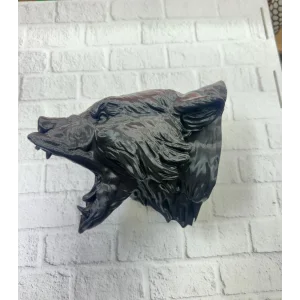 3D Siyah Ayı Başı Duvar Dekoru Modern Asılabilir Heykel 25x19 cm