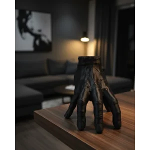 3D Siyah El Dekoratif Biblo 17x16 cm Modern ve Şık Tasarım