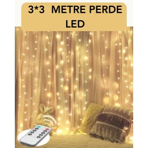 3x3 Metre Perde LED Işık – Parti ve Bahçe Dekorasyonu