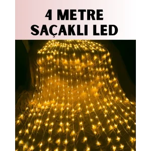 4 Metre Icicle Şelale Led Yılbaşı Perde Işık Sıcak Ambiyans